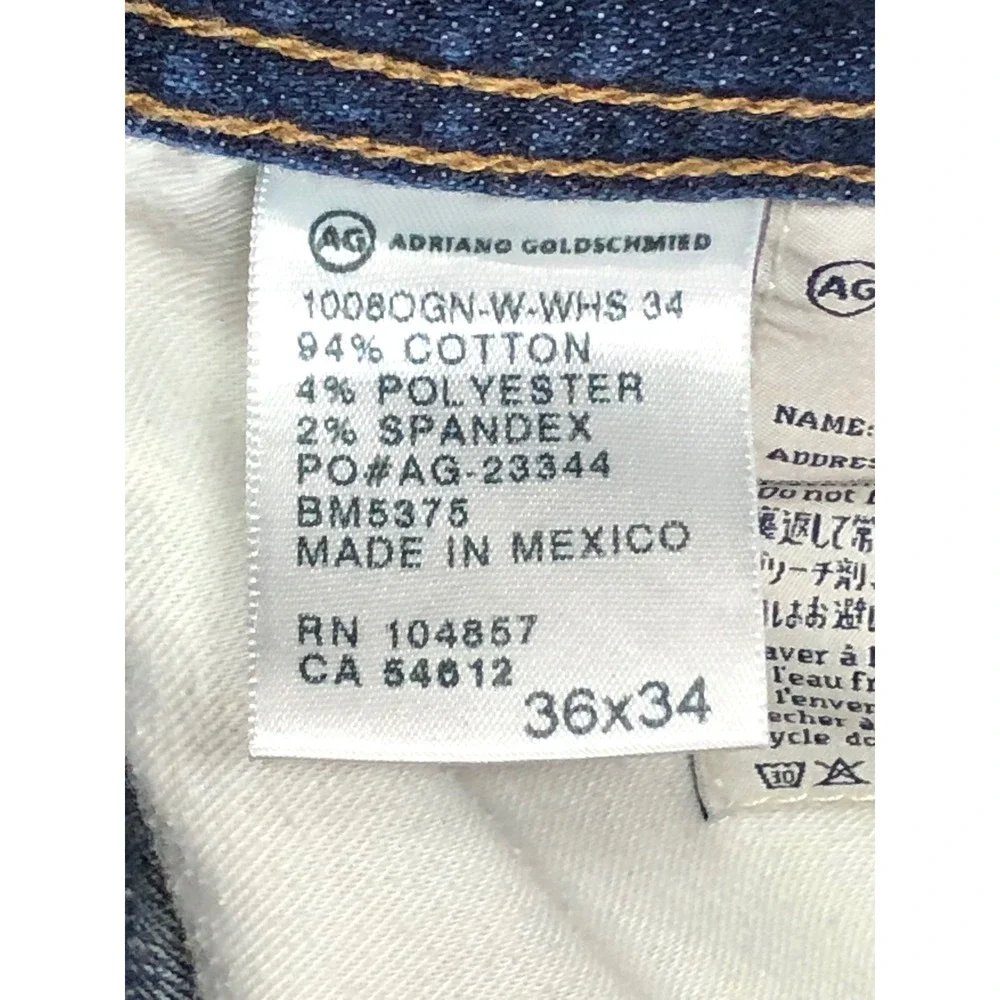 AG Adriano Goldschmied The Hero Relaxed Fit Jeans Men 36x31 Blue Dark Wash Denim